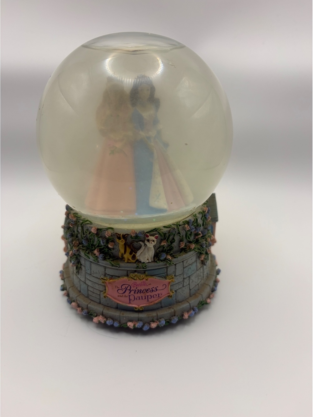 Rare Barbie The Princess and the Pauper Snow Globe Music Box